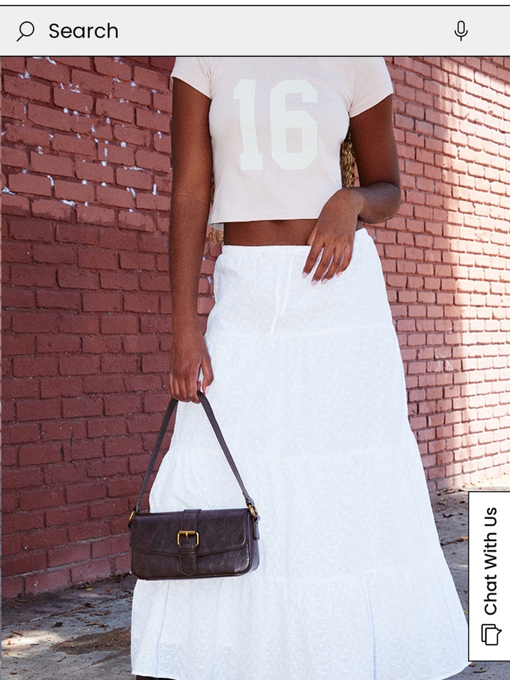 Brandy Eyelet White Tiered Maxi Skirt